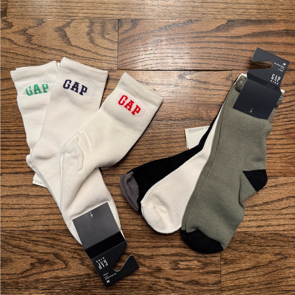Gap kids crew socks—6 pair, NWT